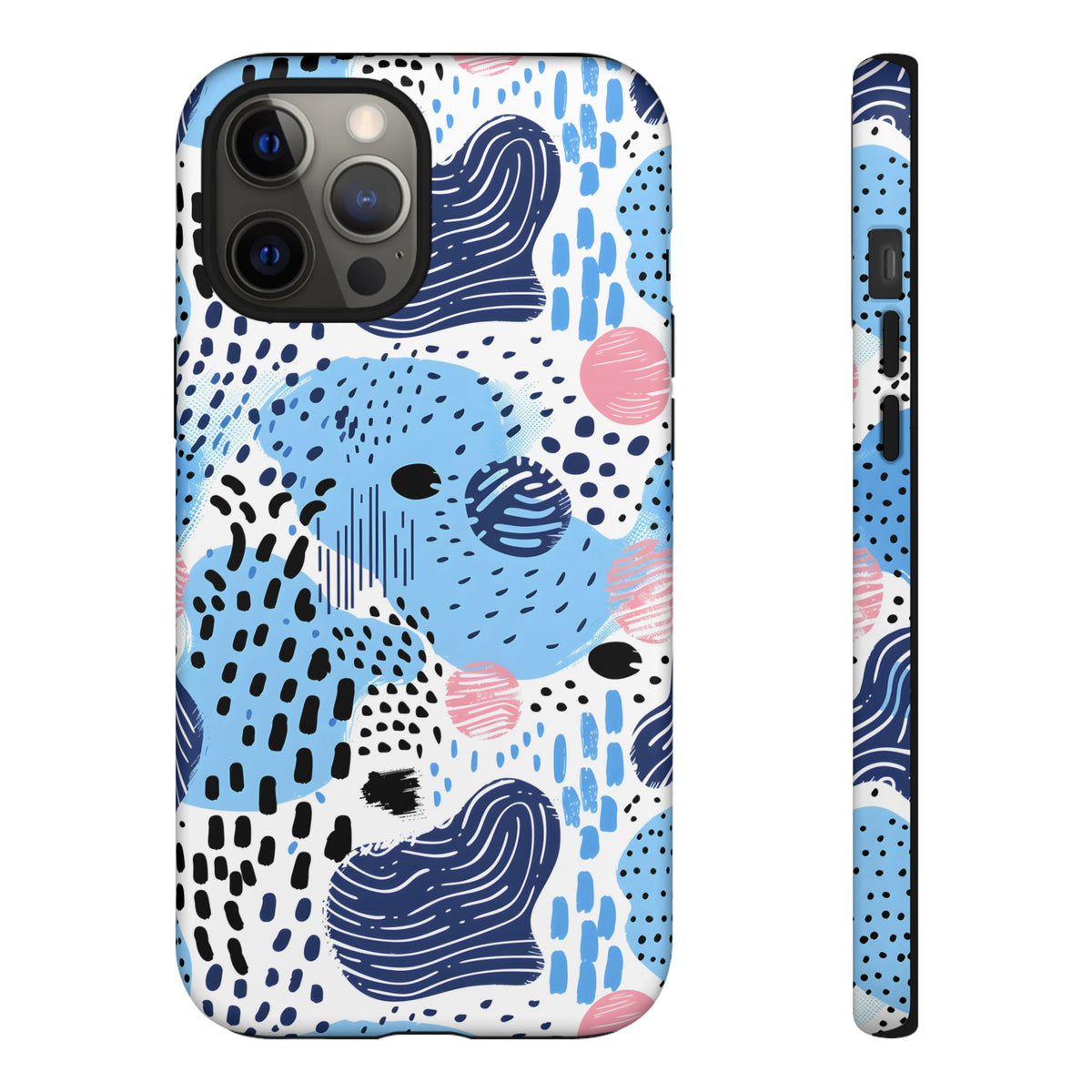 Abstract Baby Blue Memphis Design Phone Case – Sleek and Contemporary Artistry 3