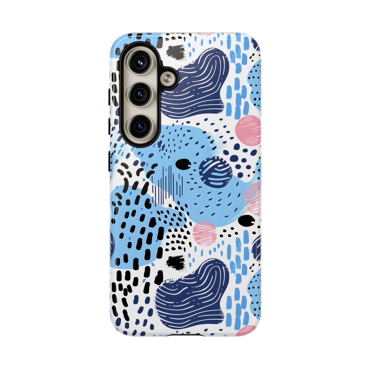 Abstract Baby Blue Memphis Design Phone Case – Sleek and Contemporary Artistry 3