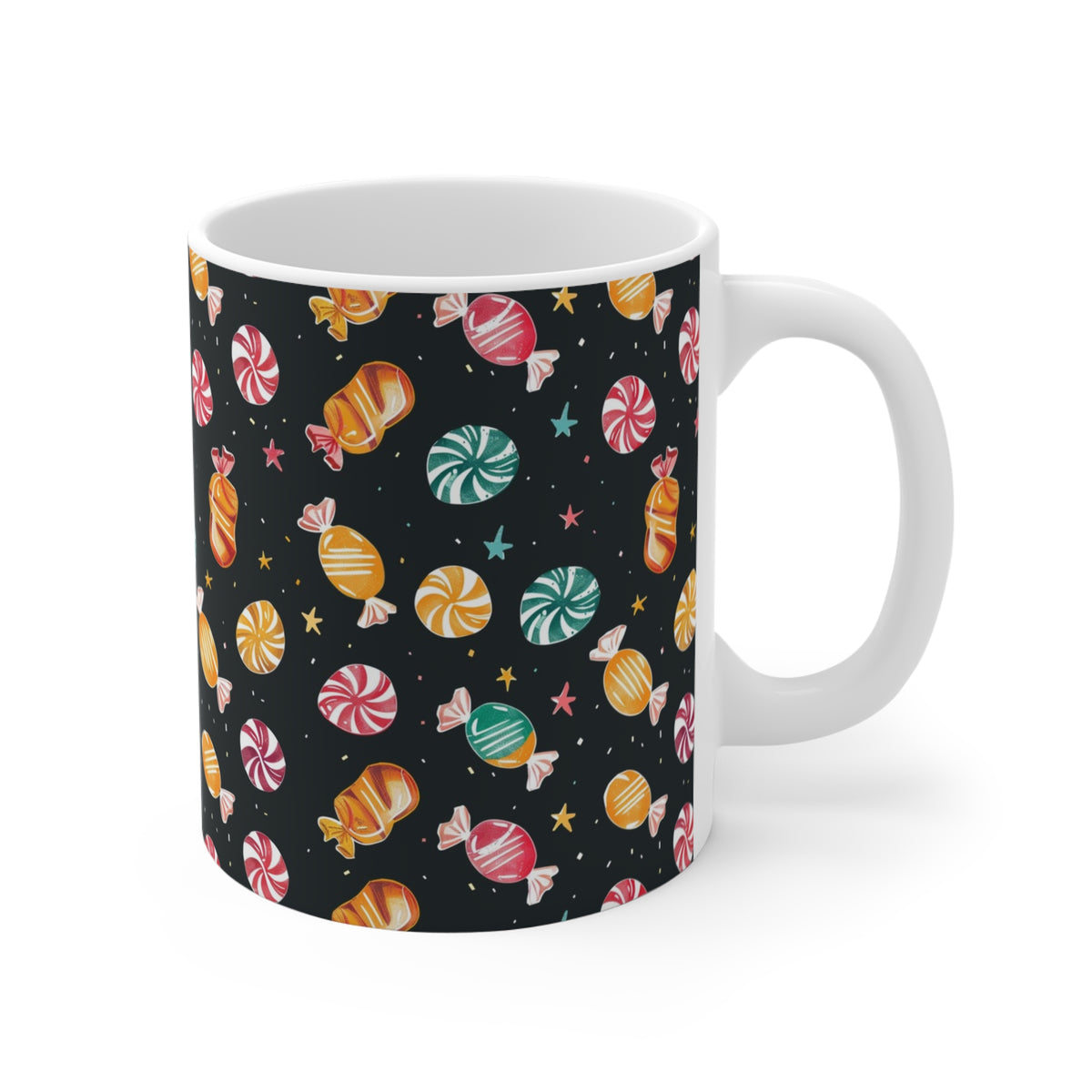 Colorful All-Over Candy Theme Coffee Mug Fun Ceramic Drinkware 441