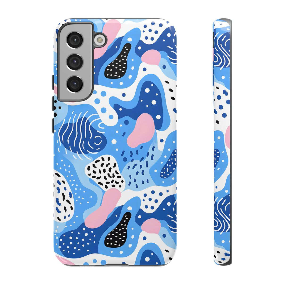 Abstract Baby Blue Memphis Design Phone Case – Sleek and Contemporary Artistry