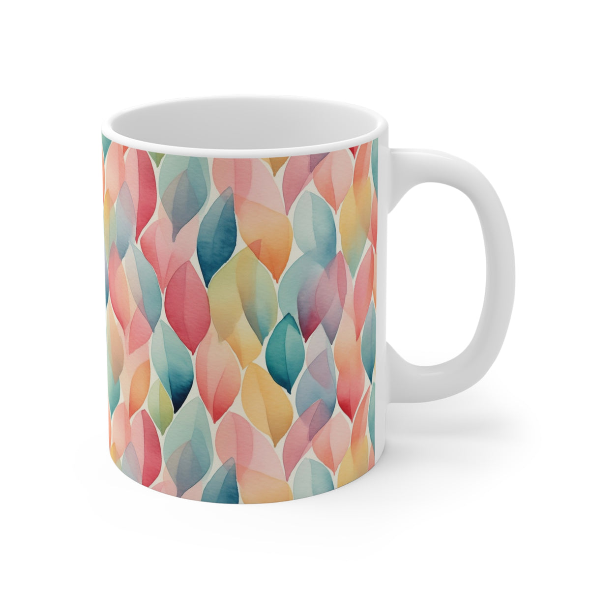 Various Watercolor Design All Over Coffee Mug – Unique Artistic Ceramic Coffee Cup 70