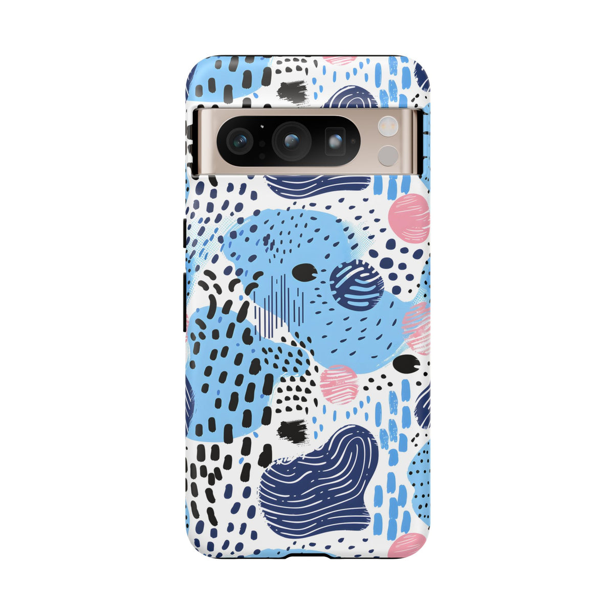 Abstract Baby Blue Memphis Design Phone Case – Sleek and Contemporary Artistry 3