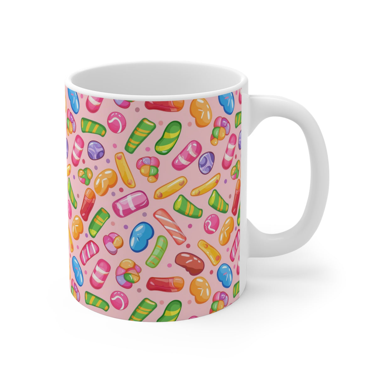 Colorful All-Over Candy Theme Coffee Mug Fun Ceramic Drinkware 131