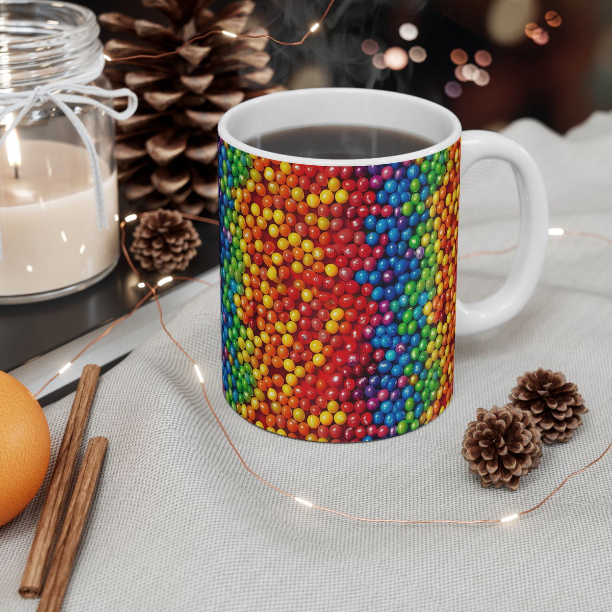 Colorful All-Over Candy Theme Coffee Mug Fun Ceramic Drinkware 152