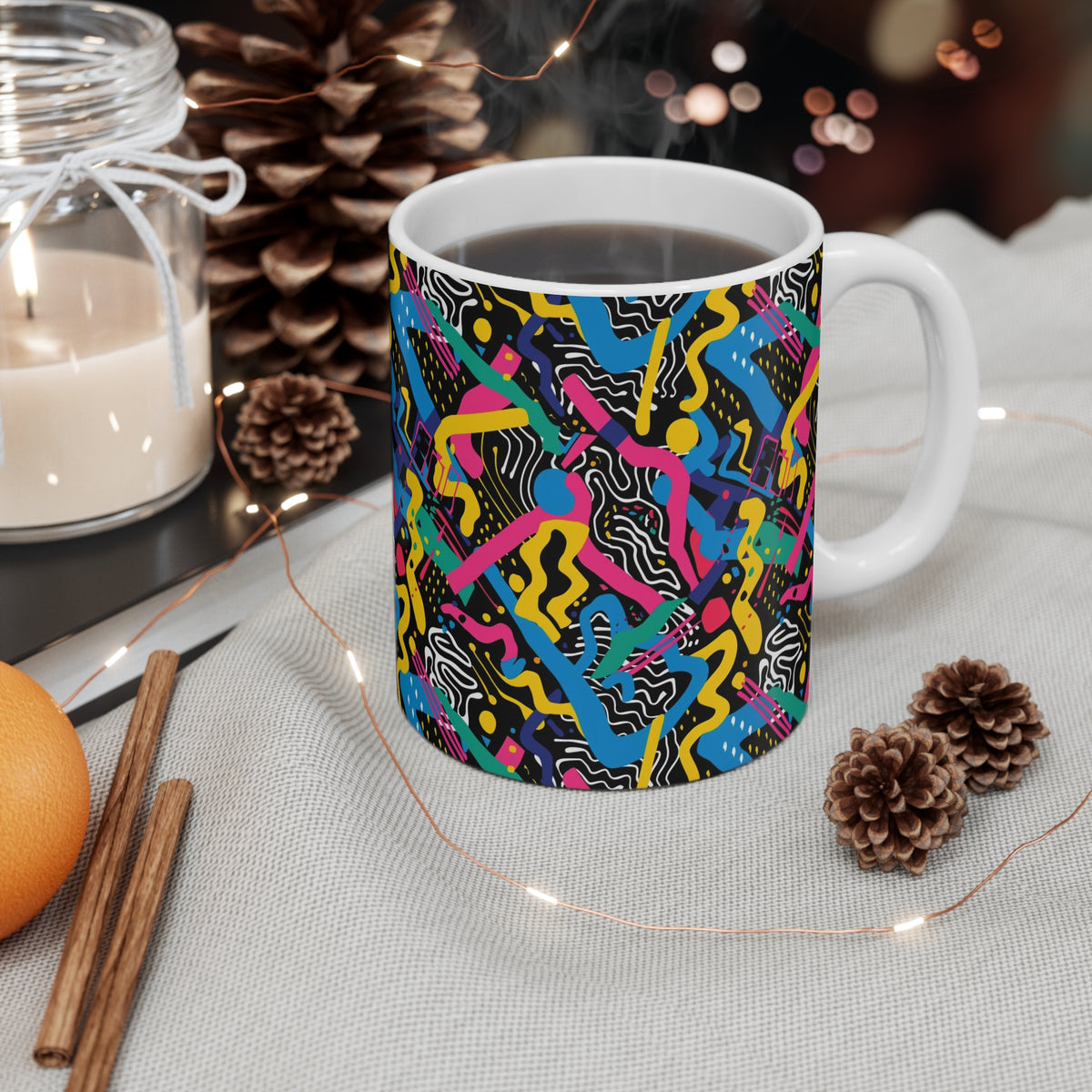 90s Retro Coffee Mug - Full Wrap Design 566