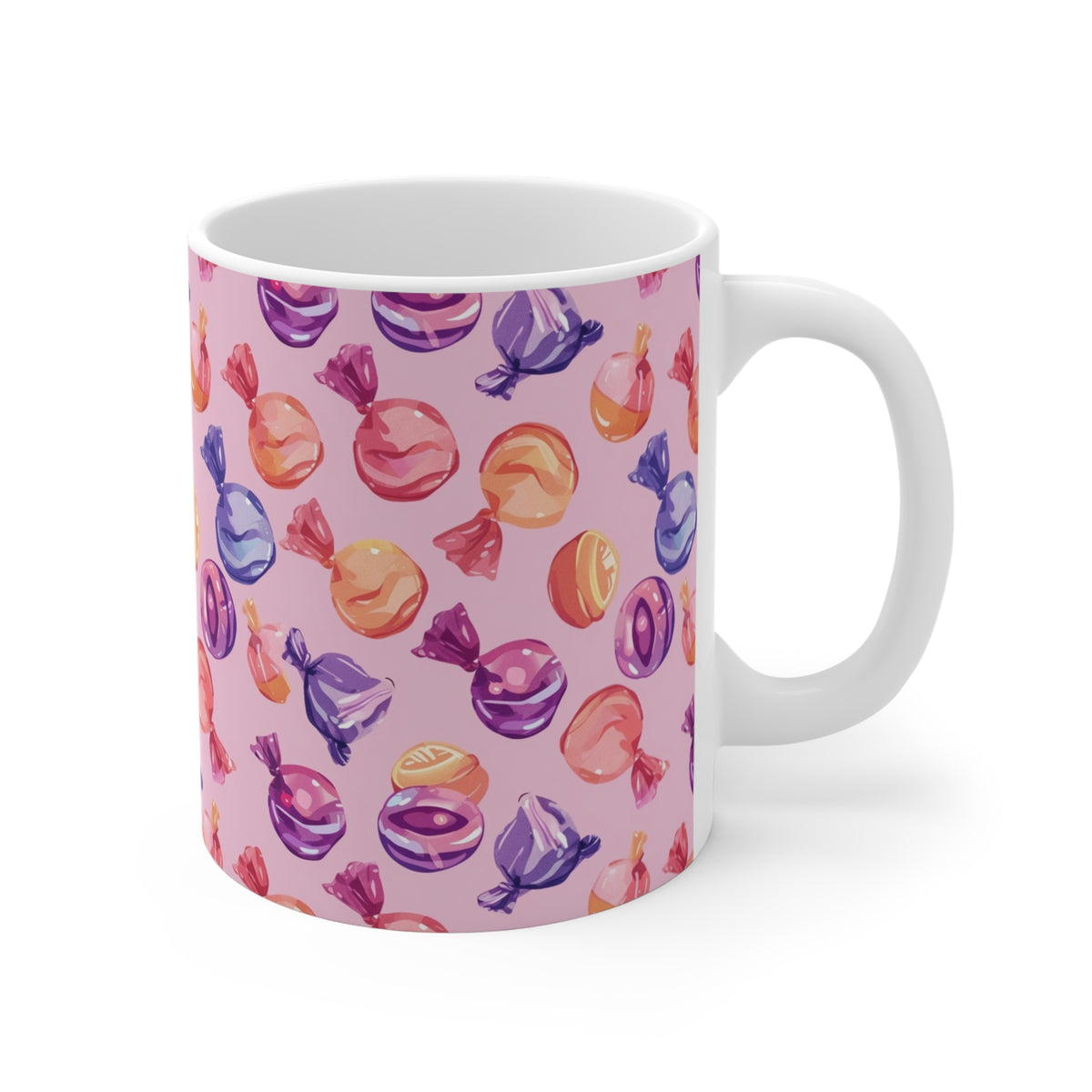 Colorful All-Over Candy Theme Coffee Mug Fun Ceramic Drinkware 433