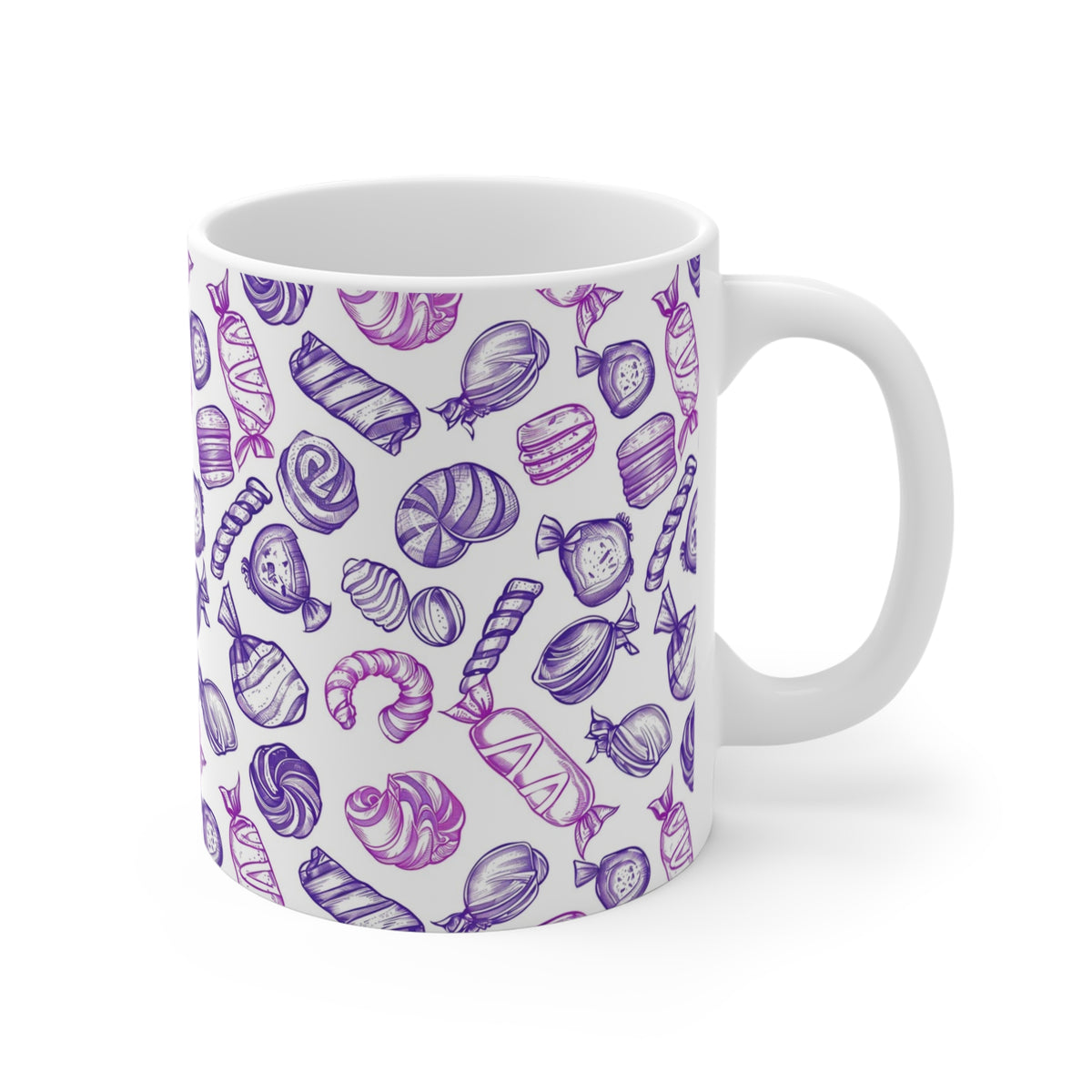 Colorful All-Over Candy Theme Coffee Mug Fun Ceramic Drinkware 209