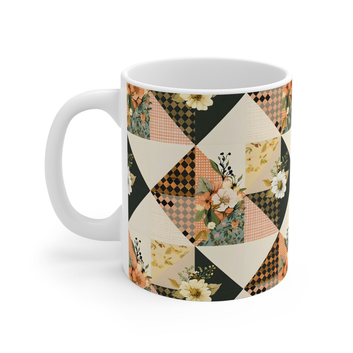 Farmhouse Patchwork Pastel Quilt Pattern Coffee Cup  (15)