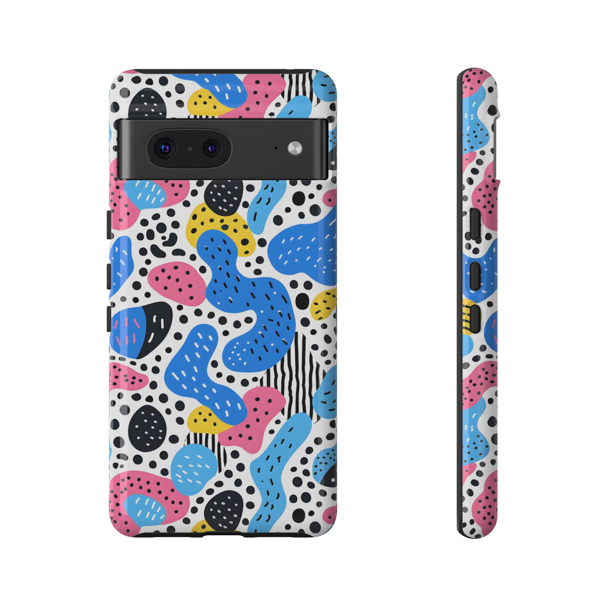 Abstract Baby Blue Memphis Design Phone Case – Sleek and Contemporary Artistry 2