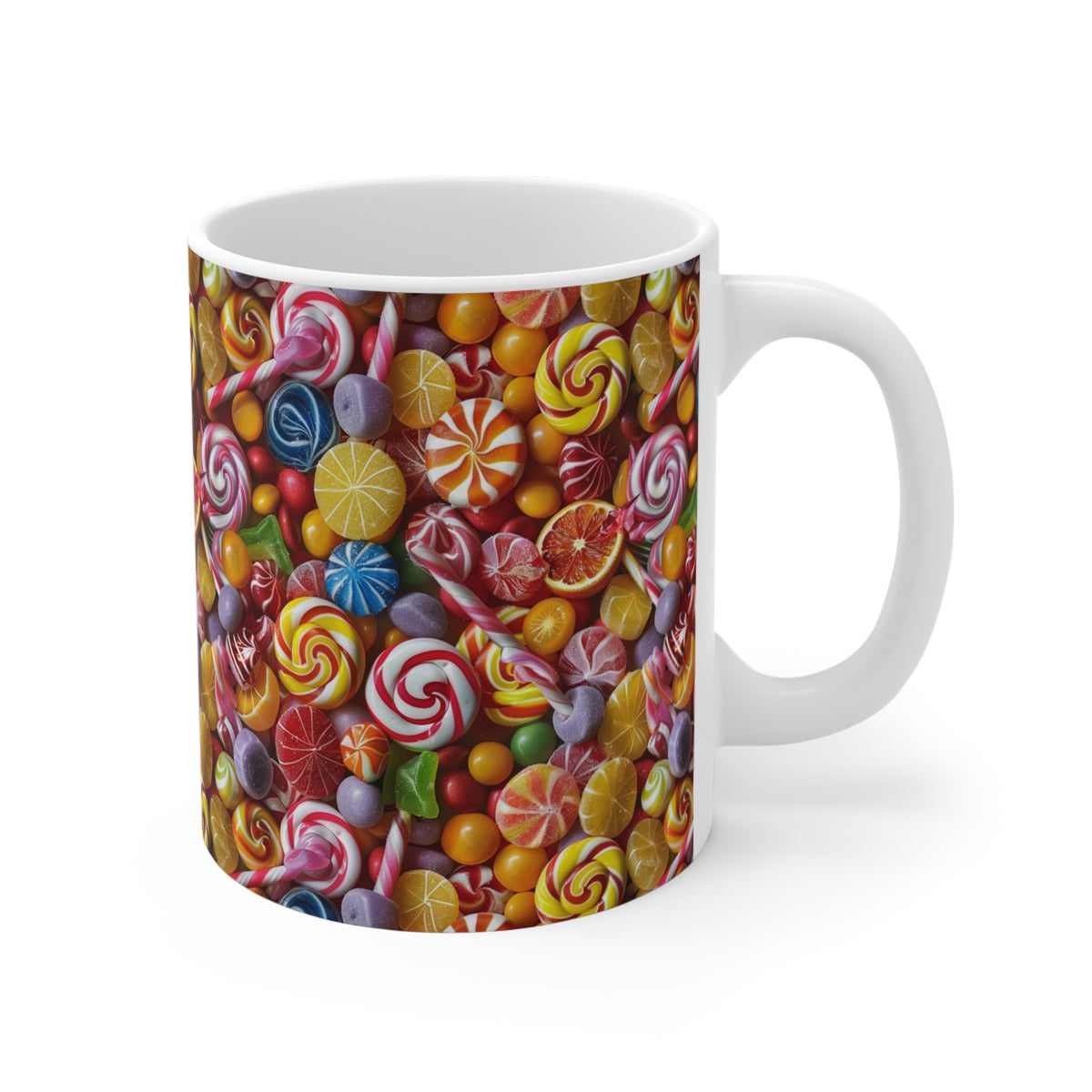 Colorful All-Over Candy Theme Coffee Mug Fun Ceramic Drinkware 092