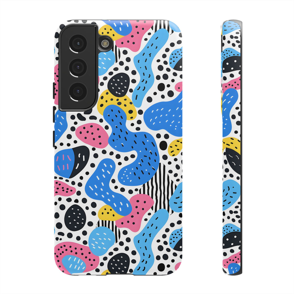 Abstract Baby Blue Memphis Design Phone Case – Sleek and Contemporary Artistry 2