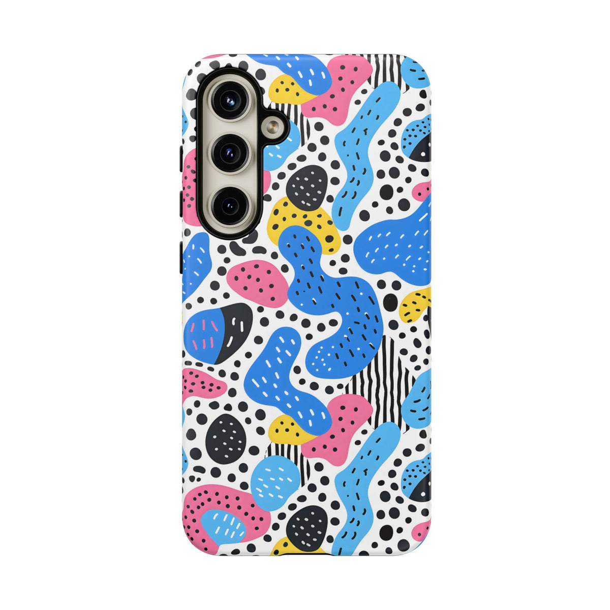 Abstract Baby Blue Memphis Design Phone Case – Sleek and Contemporary Artistry 2