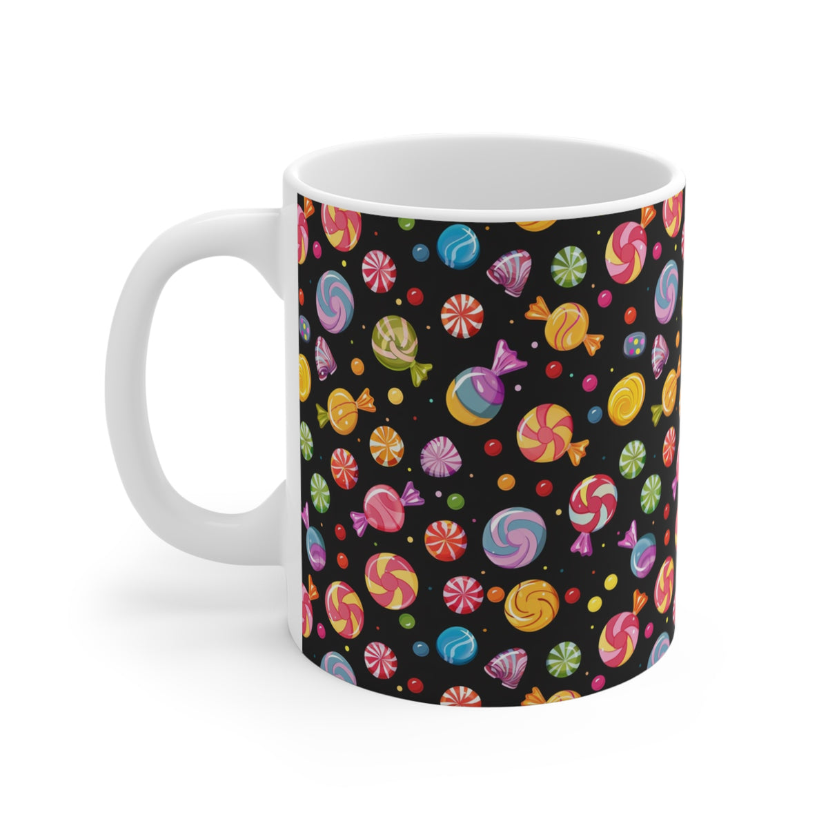 Colorful All-Over Candy Theme Coffee Mug Fun Ceramic Drinkware 277