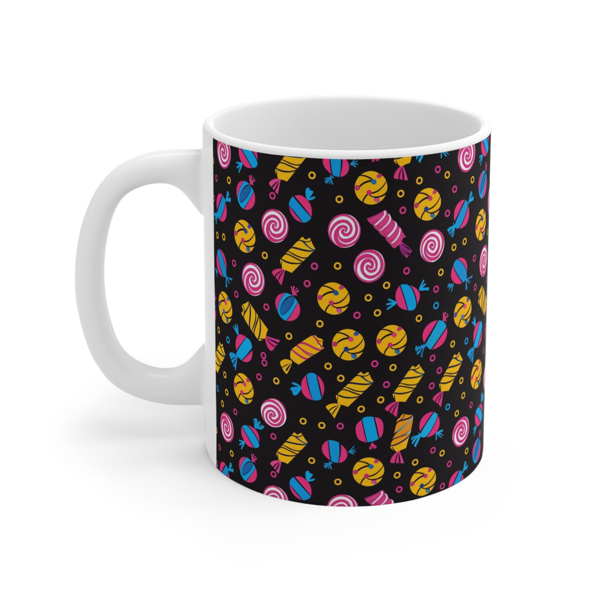 Colorful All-Over Candy Theme Coffee Mug Fun Ceramic Drinkware 380