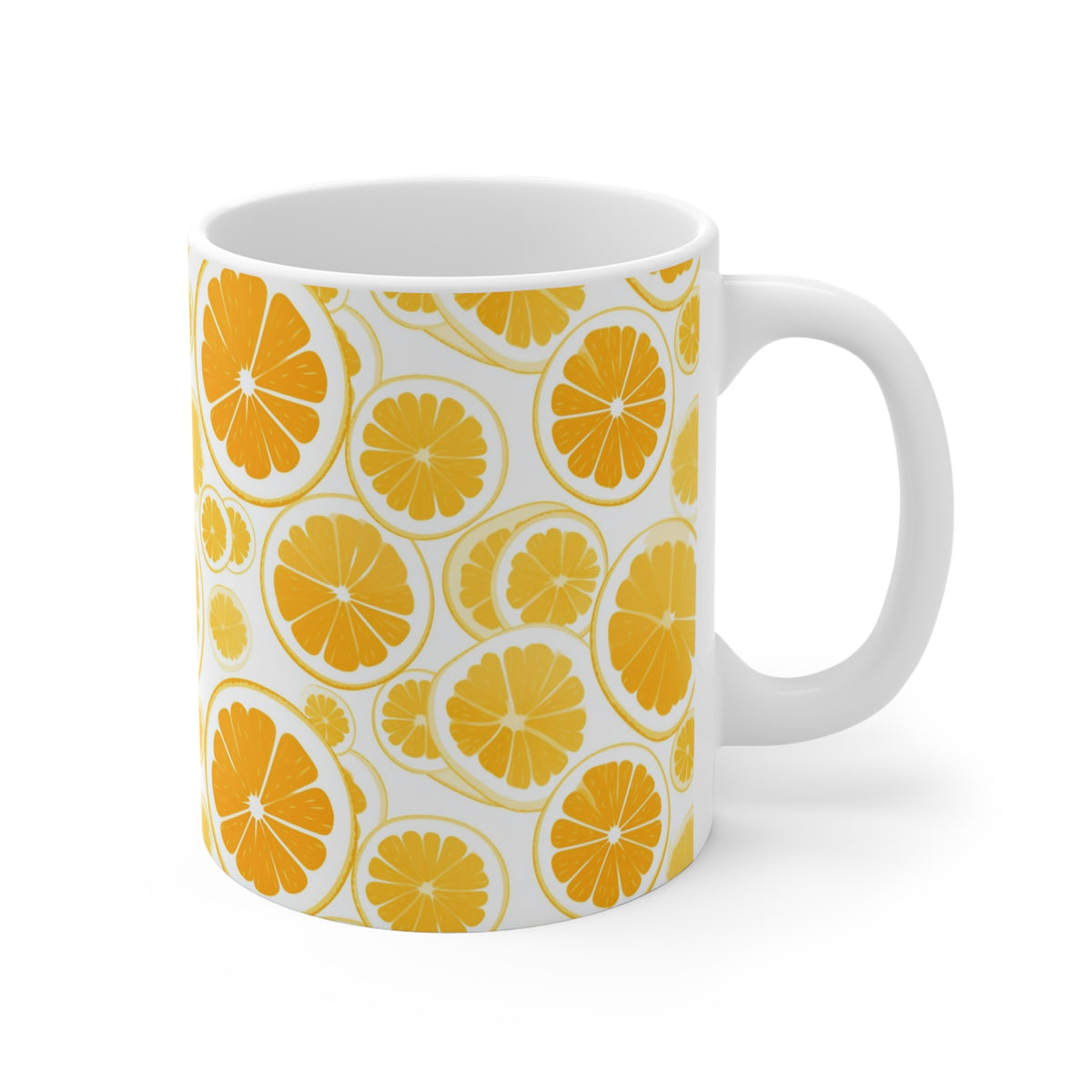Vibrant Infinite Fruit Pattern Coffee Mug - Unique Ceramic Drinkware 924