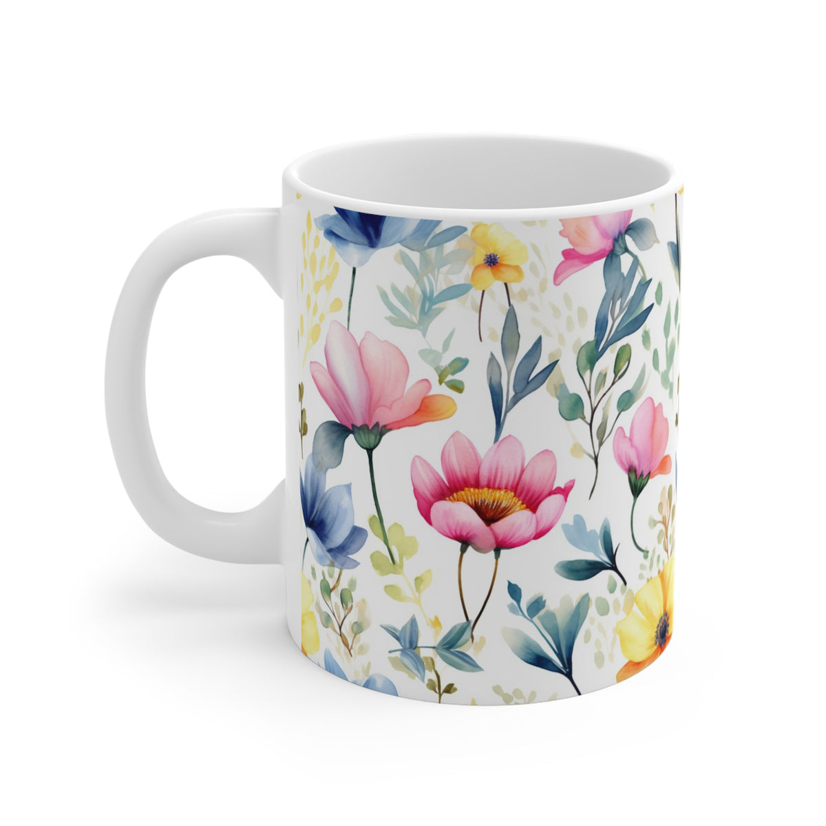 Beautiful Spring Flowers Watercolor Coffee Mug – Perfect for Nature Enthusiasts  (11)