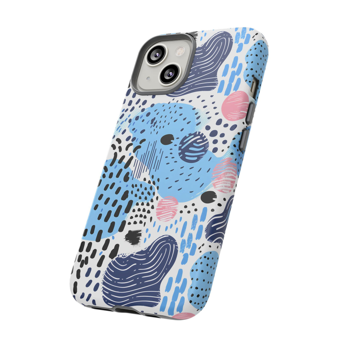 Abstract Baby Blue Memphis Design Phone Case – Sleek and Contemporary Artistry 3