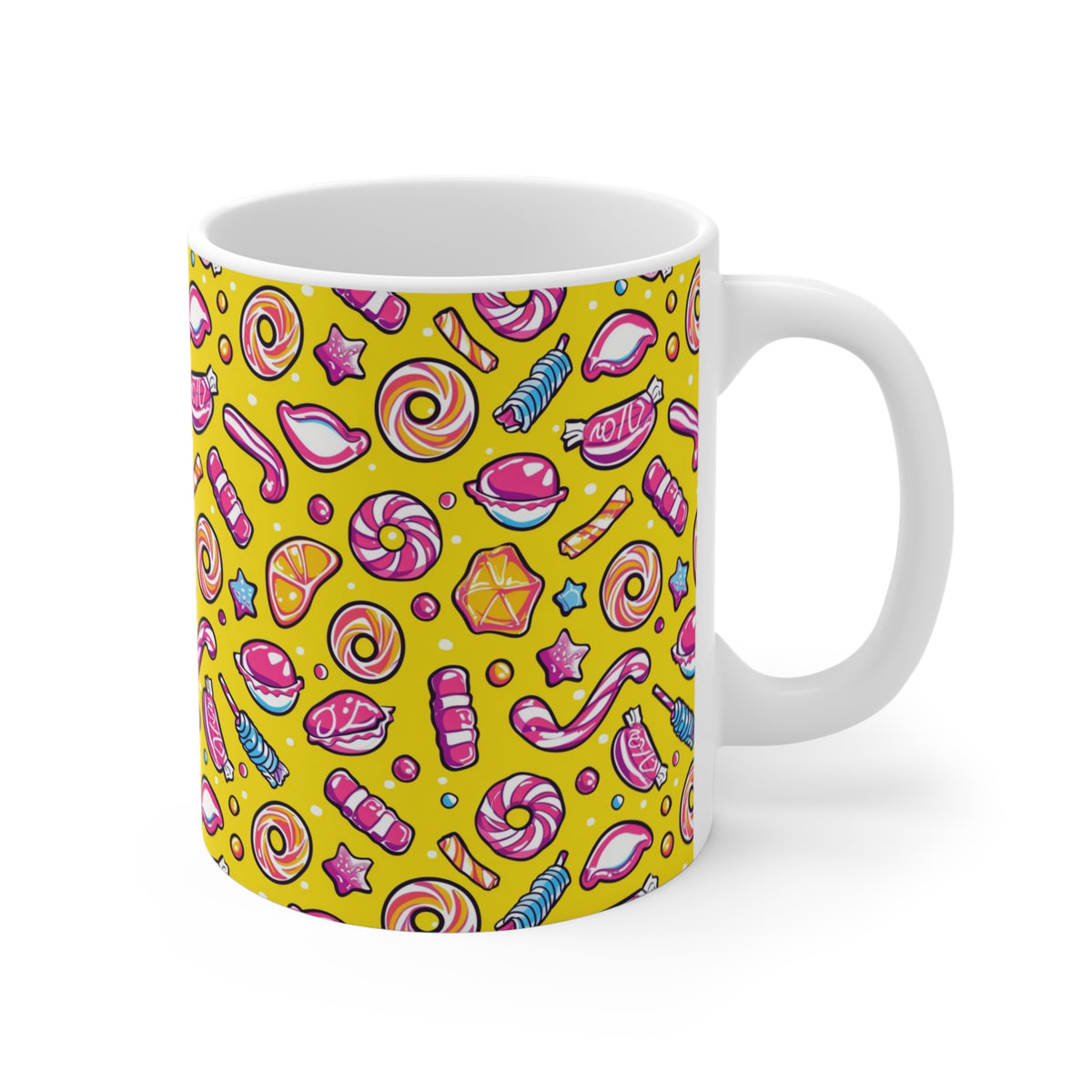 Colorful All-Over Candy Theme Coffee Mug Fun Ceramic Drinkware 207