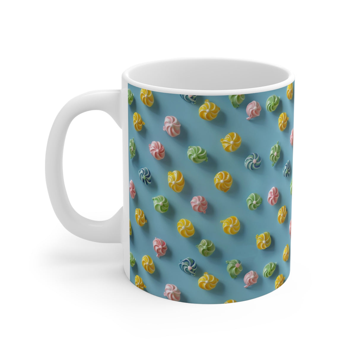 Colorful All-Over Candy Theme Coffee Mug Fun Ceramic Drinkware 457