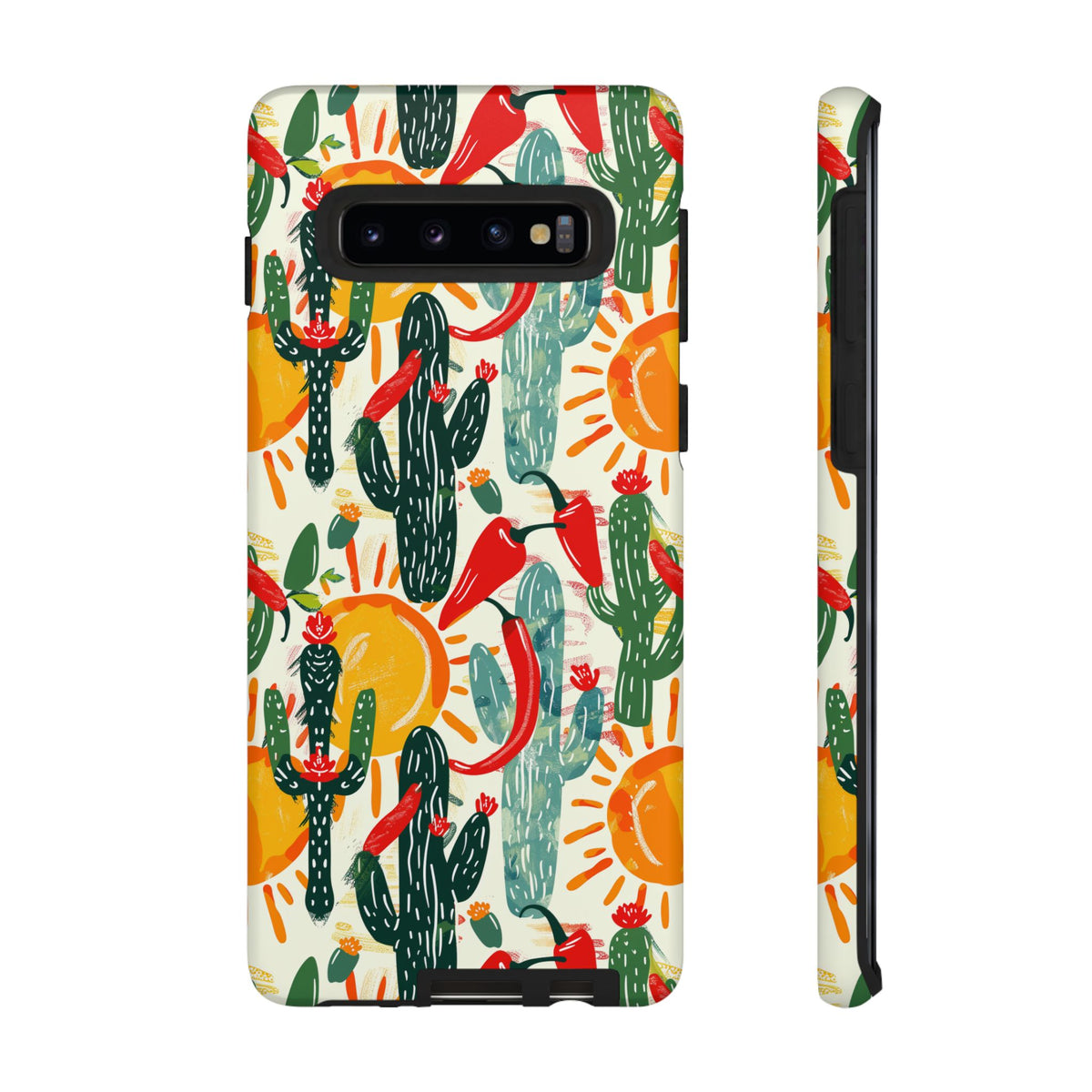 Cactuses, Peppers & Sun Pattern Phone Case – Vibrant Summer Design for Stylish Protection 2