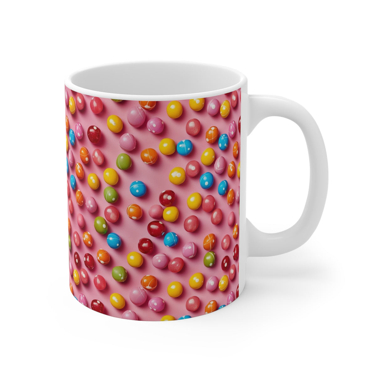 Colorful All-Over Candy Theme Coffee Mug Fun Ceramic Drinkware 271