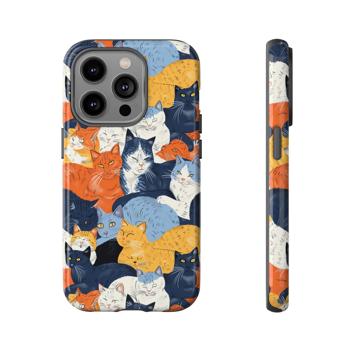 Seamless Cat Pattern Design Phone Case – Playful and Stylish Cat-Themed Phone Cover