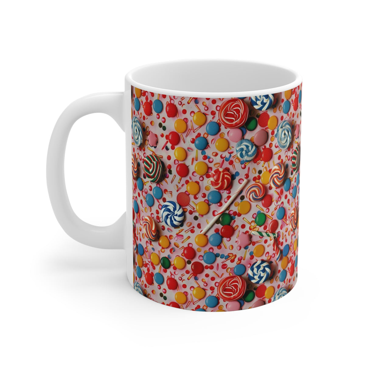 Colorful All-Over Candy Theme Coffee Mug Fun Ceramic Drinkware 327