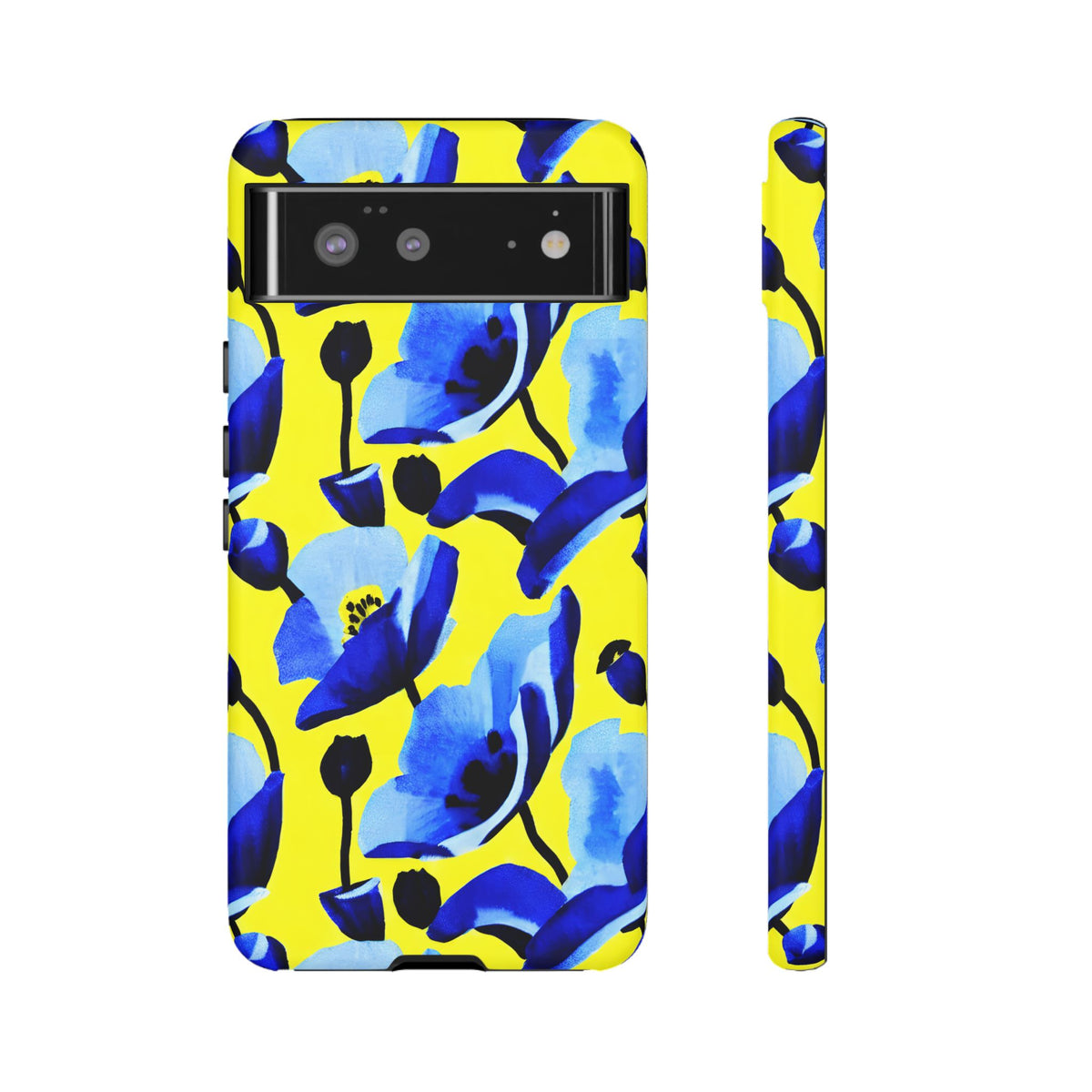 Vibrant Blue Floral Phone Case – A Perfect Fusion of Style and Protection