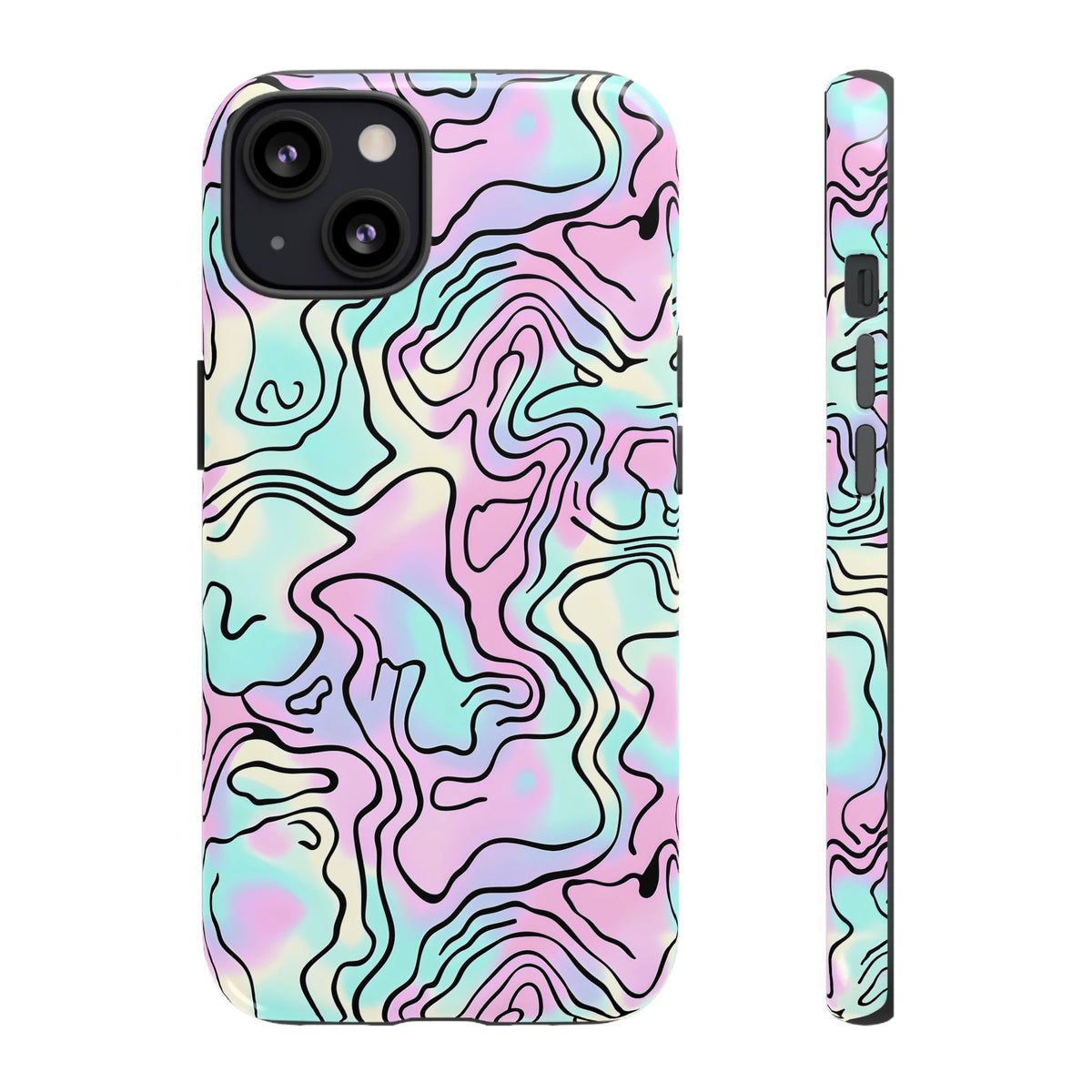 Abstract Pastel Waves and Wavy Lines Phone Case – Elegant and Modern Phone Cover