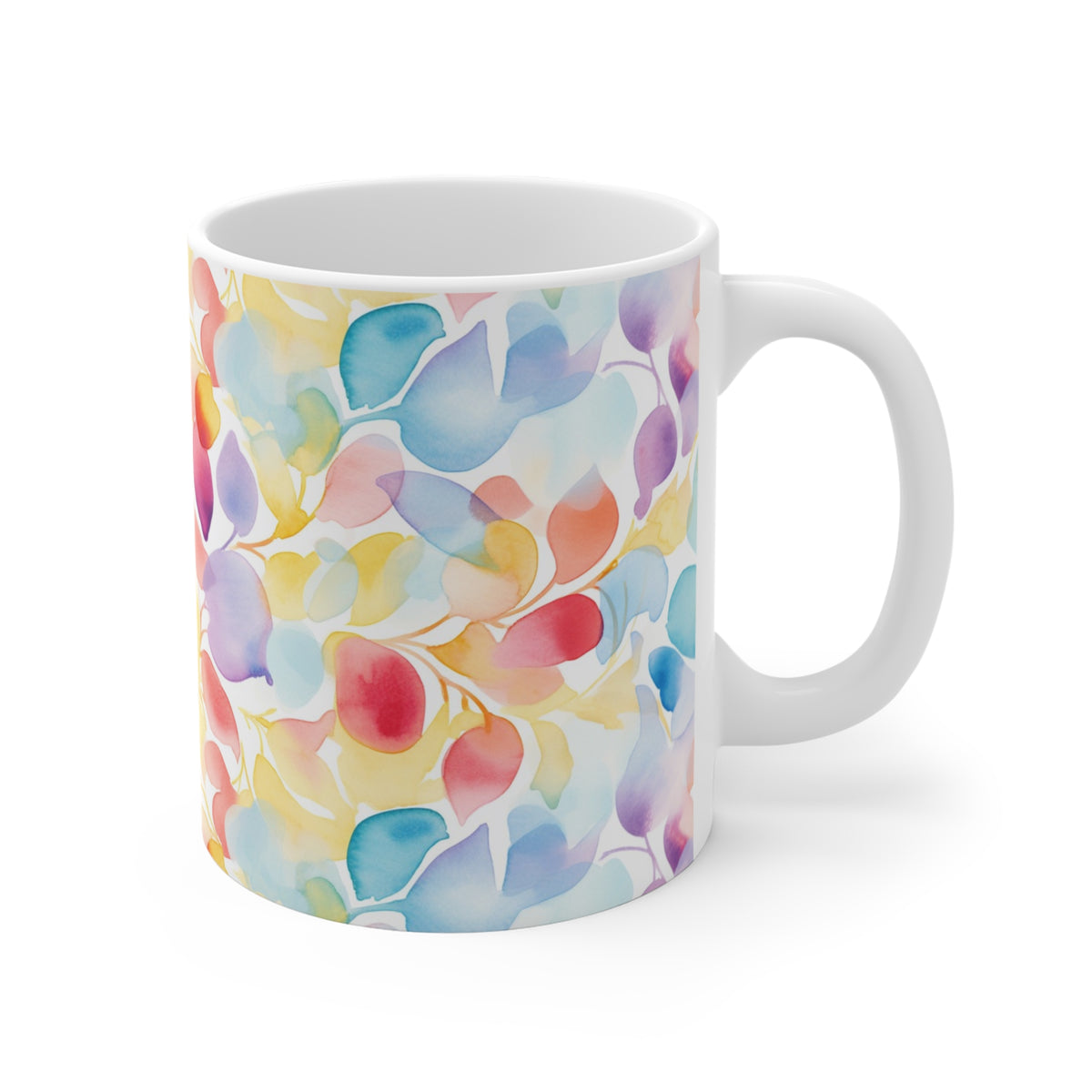 Various Watercolor Design All Over Coffee Mug – Unique Artistic Ceramic Coffee Cup 167