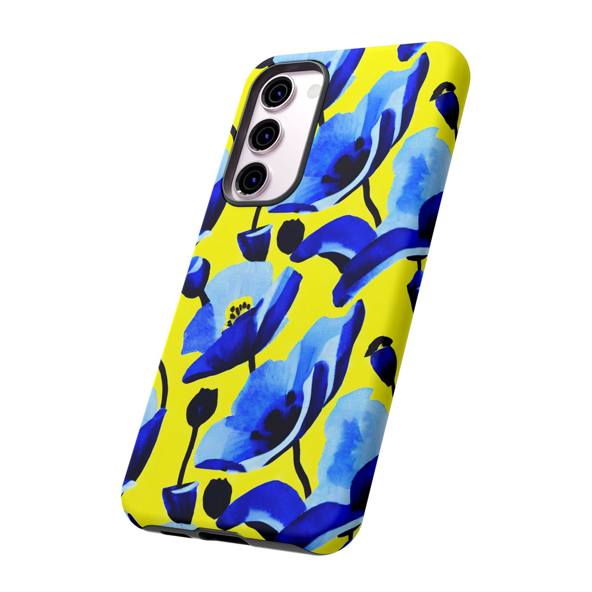 Vibrant Blue Floral Phone Case – A Perfect Fusion of Style and Protection