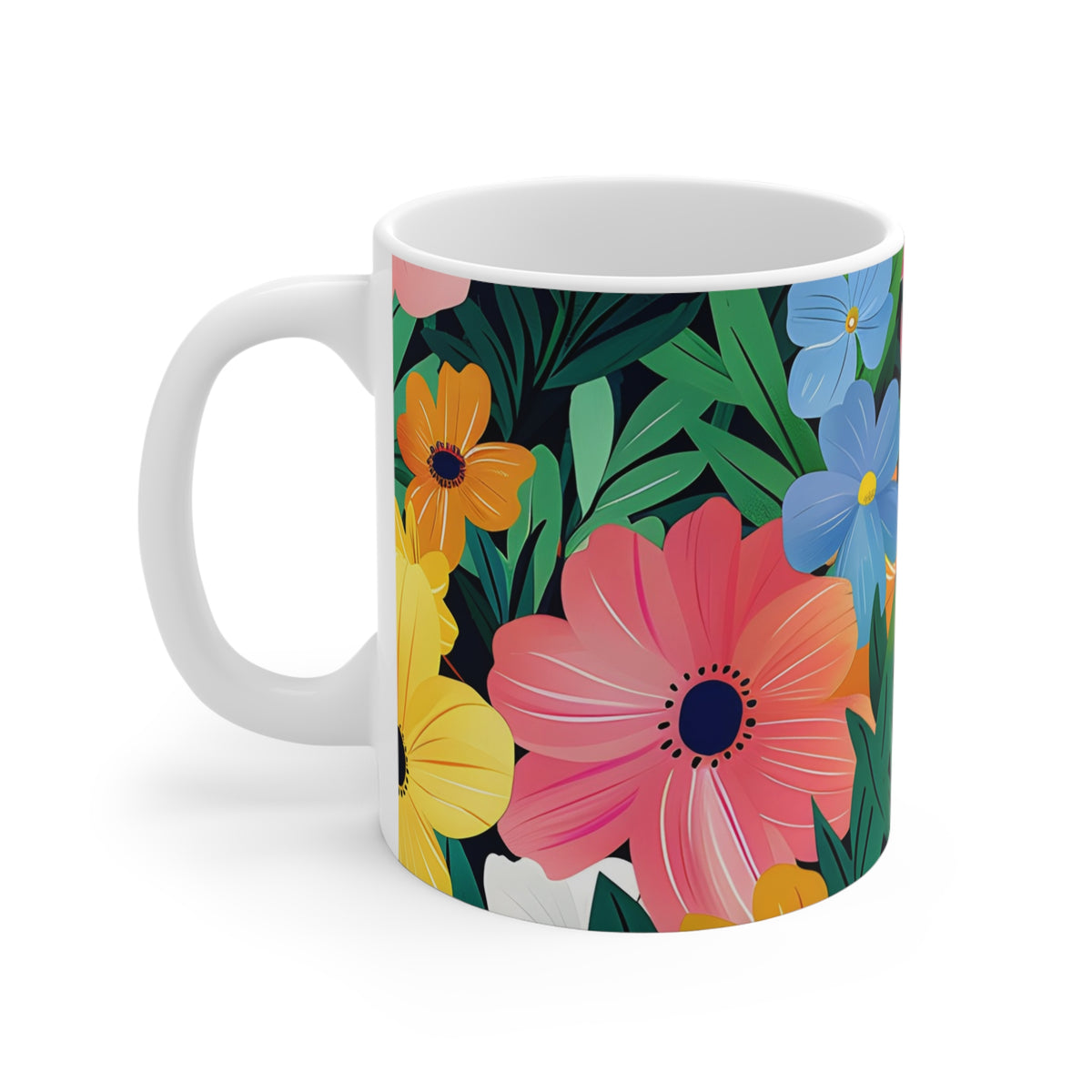 Colorful Spring Flower Pattern Ceramic Coffee Mug  (11)