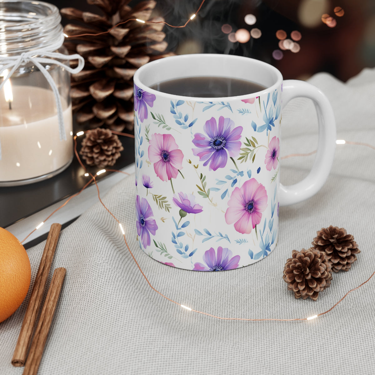 Various Watercolor Design All Over Coffee Mug – Unique Artistic Ceramic Coffee Cup 107