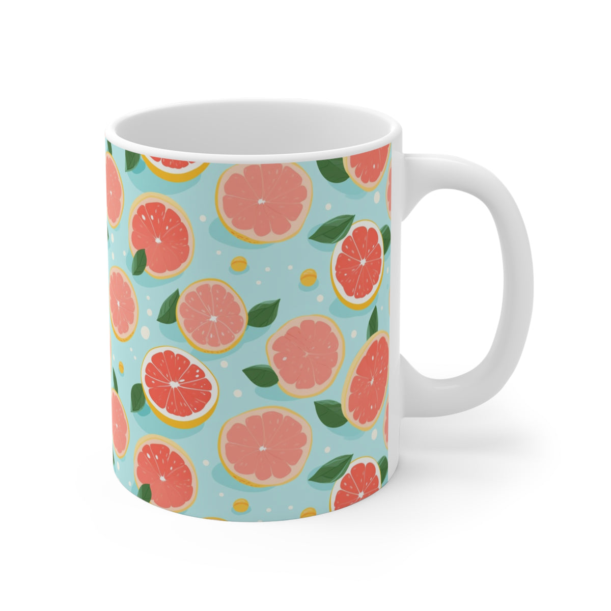 Vibrant Infinite Fruit Pattern Coffee Mug - Unique Ceramic Drinkware 891
