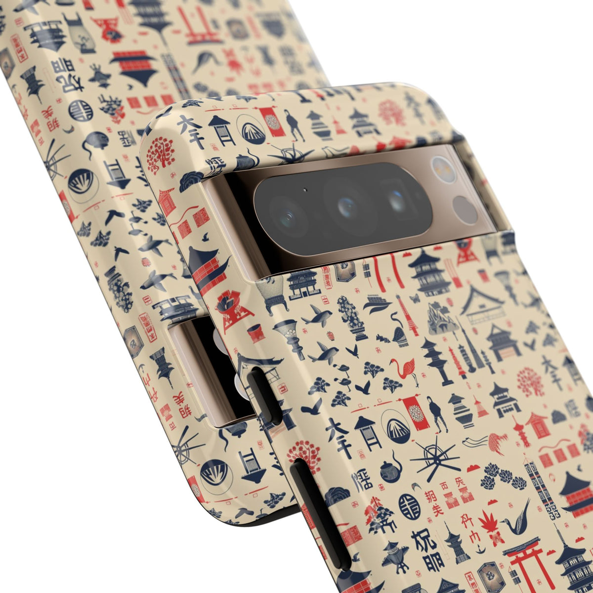 Japanese Pattern Phone Case – Elegant & Timeless Design for Your Phone 086