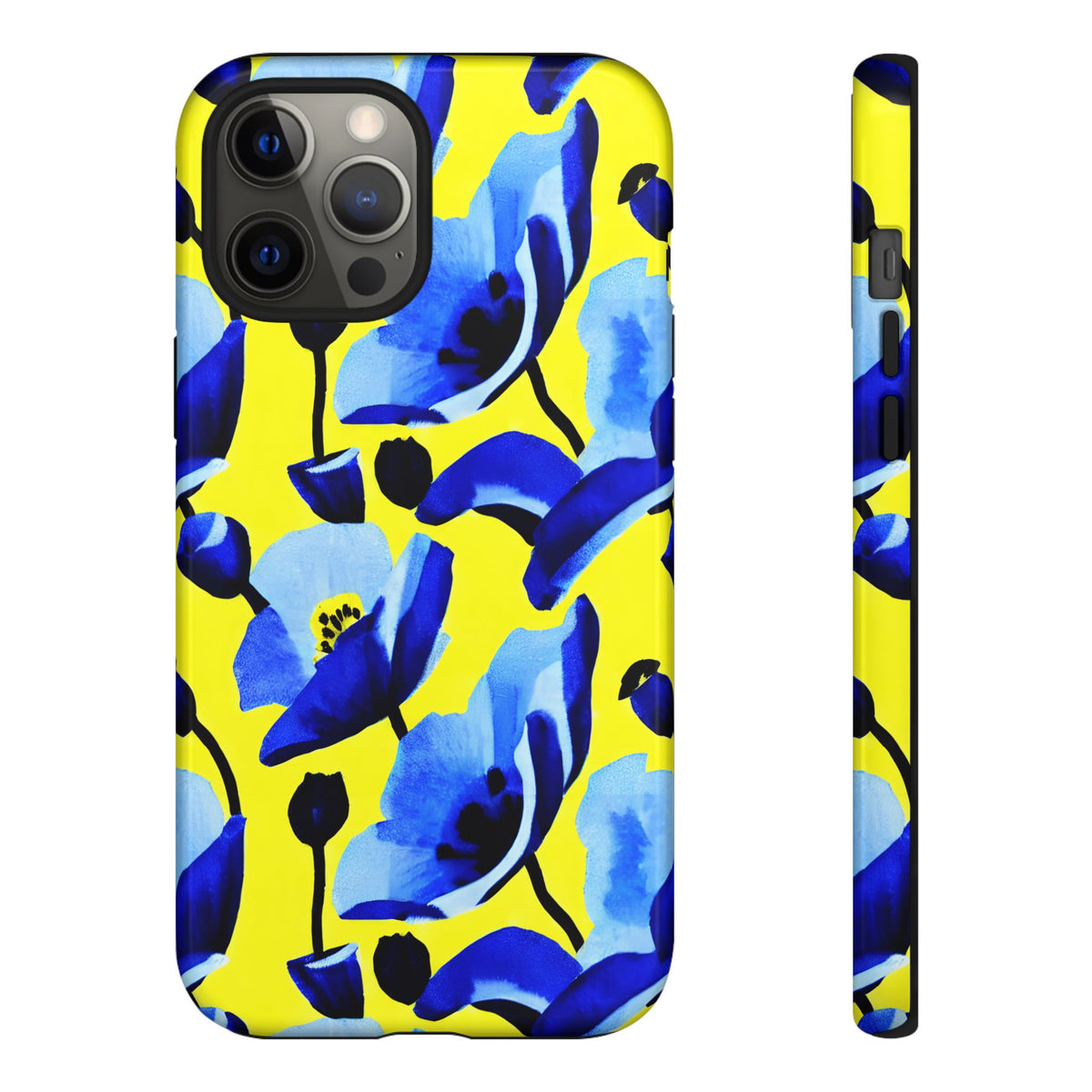 Vibrant Blue Floral Phone Case – A Perfect Fusion of Style and Protection