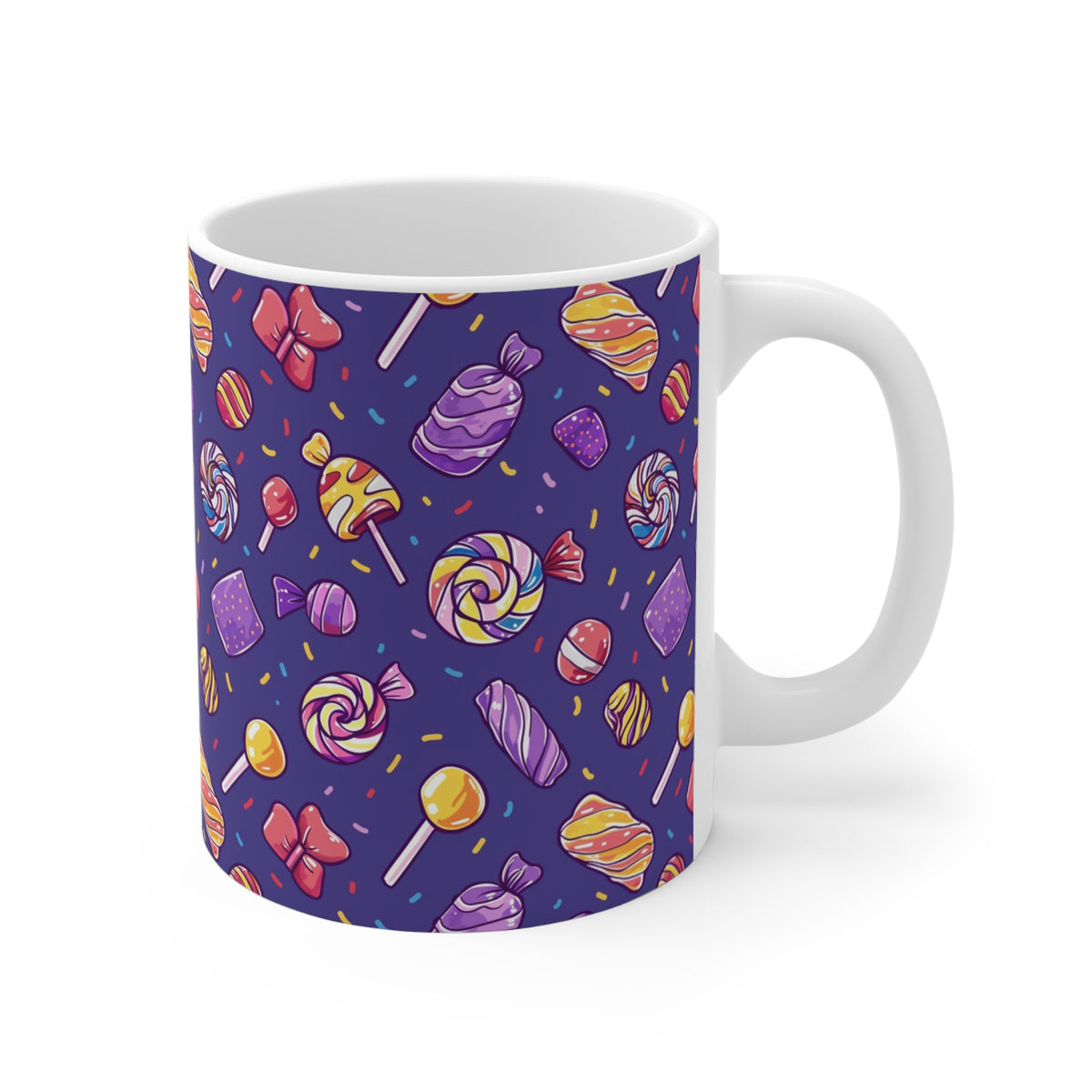 Colorful All-Over Candy Theme Coffee Mug Fun Ceramic Drinkware 232