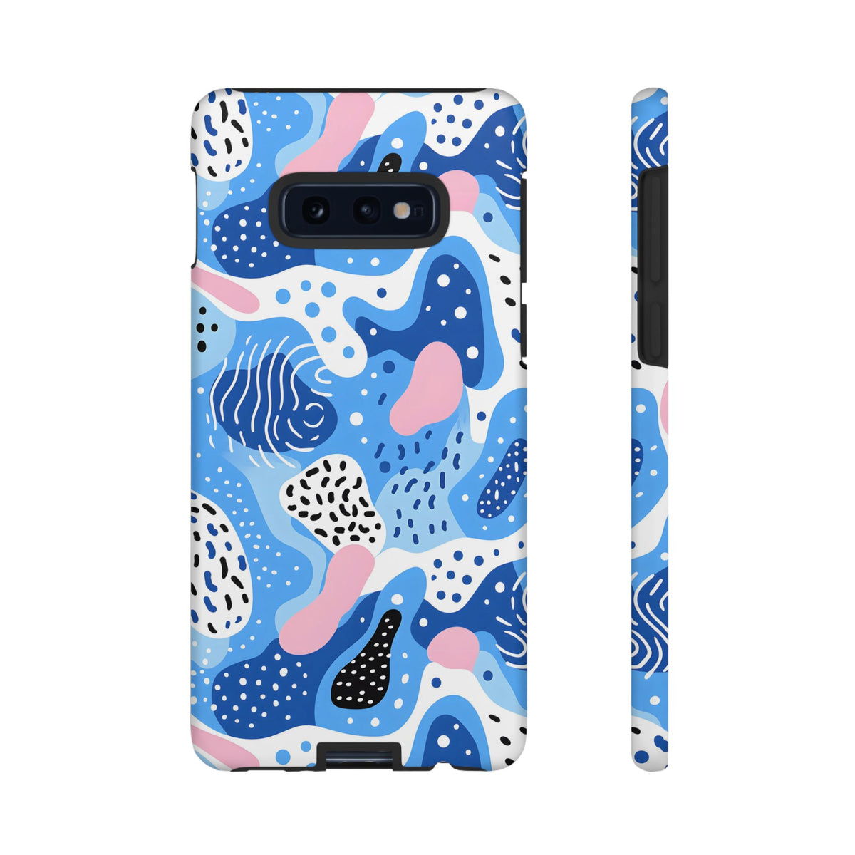 Abstract Baby Blue Memphis Design Phone Case – Sleek and Contemporary Artistry