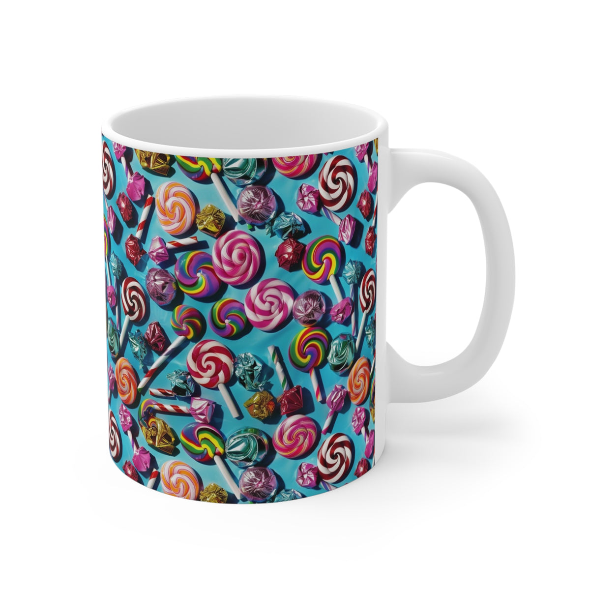 Colorful All-Over Candy Theme Coffee Mug Fun Ceramic Drinkware 397