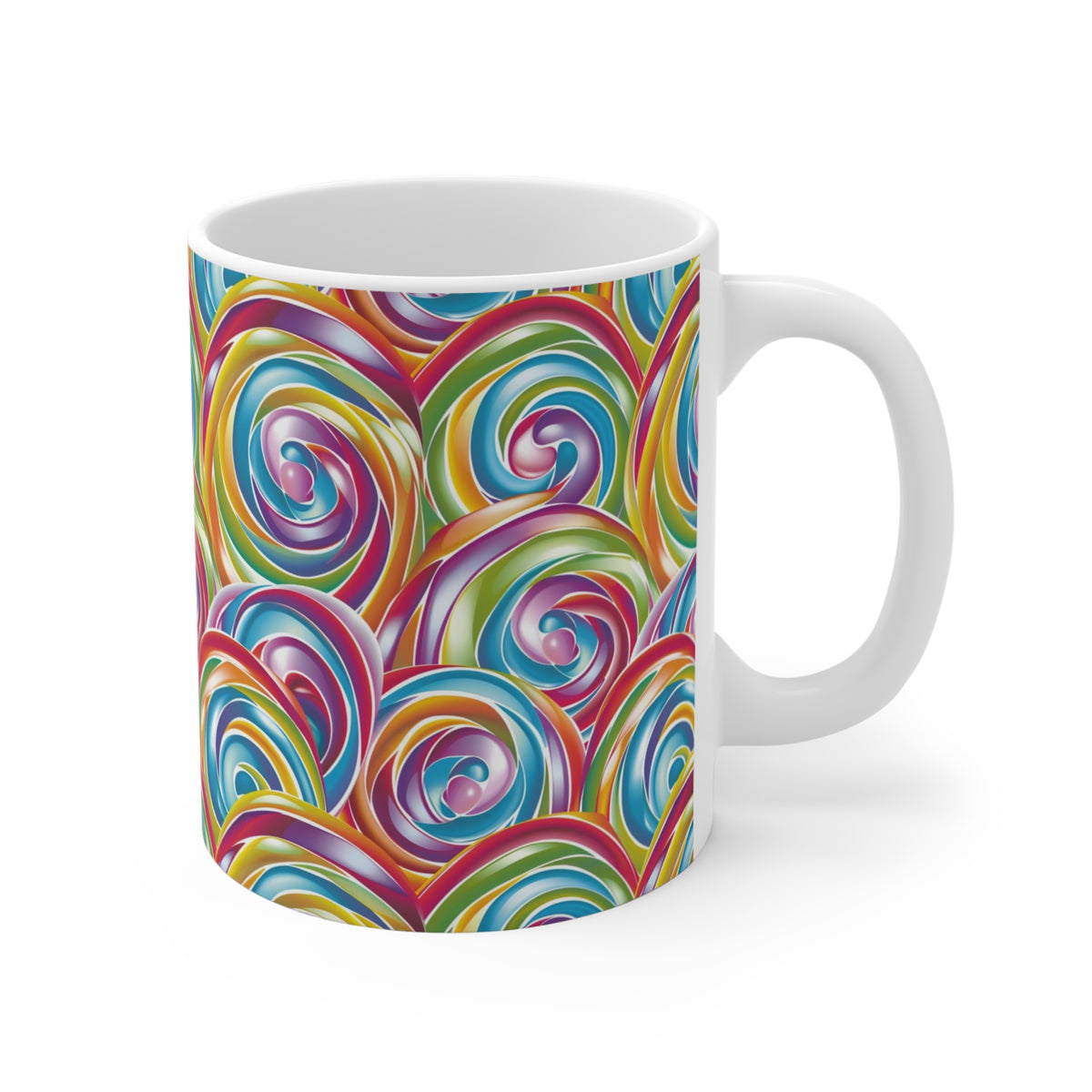 Colorful All-Over Candy Theme Coffee Mug Fun Ceramic Drinkware 171