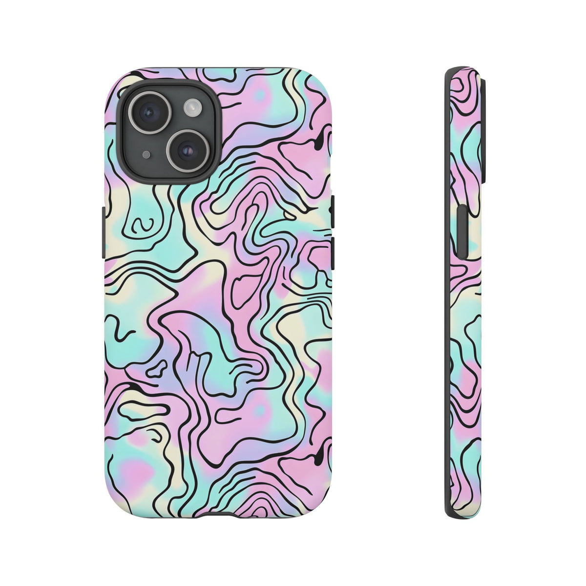 Abstract Pastel Waves and Wavy Lines Phone Case – Elegant and Modern Phone Cover