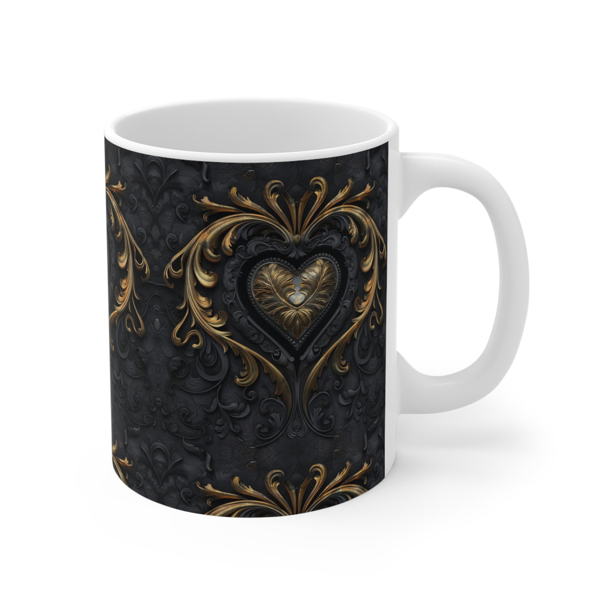 Colorful Heart Design Coffee Mug - Endless Love Pattern Ceramic Cup 711
