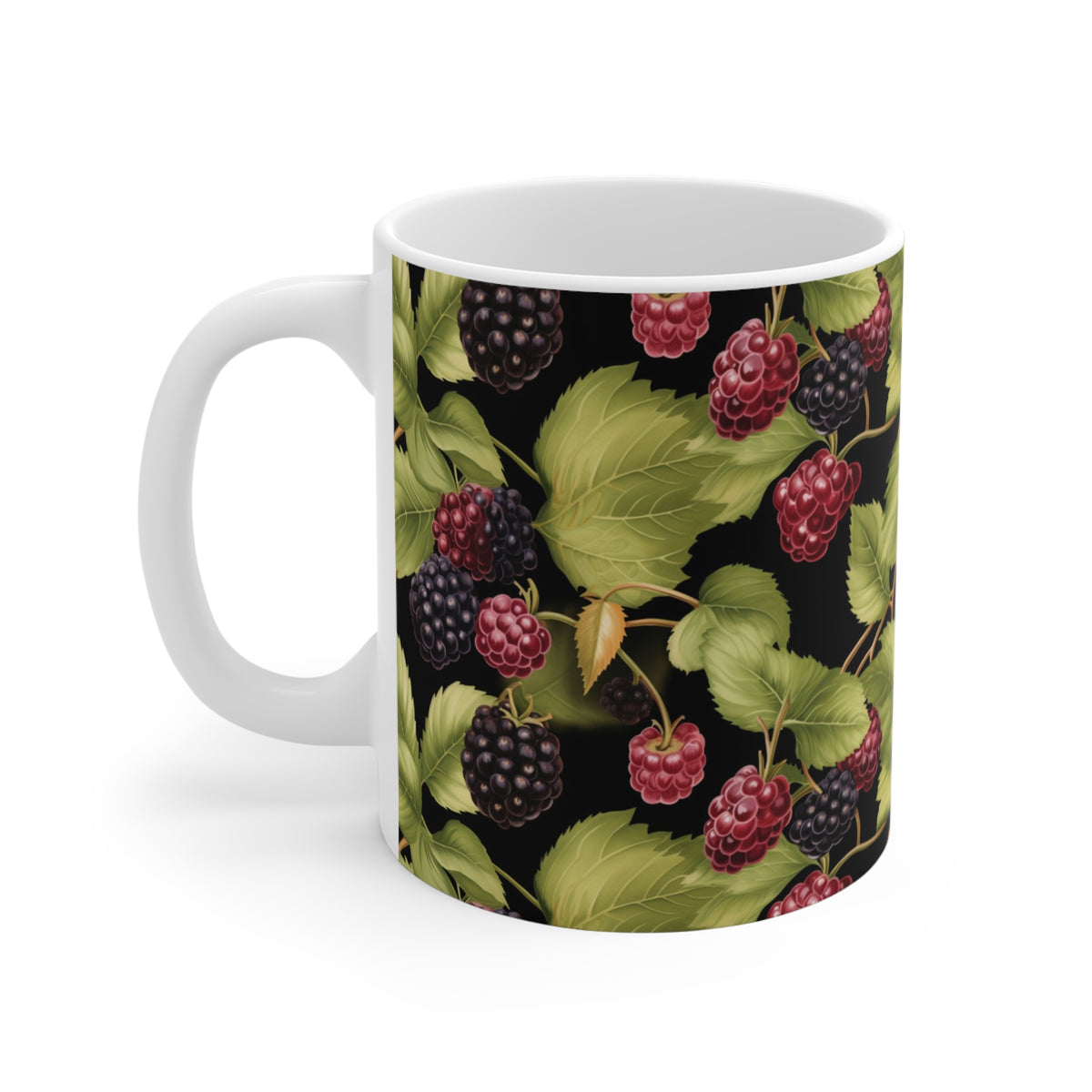 Vibrant Infinite Fruit Pattern Coffee Mug - Unique Ceramic Drinkware 779