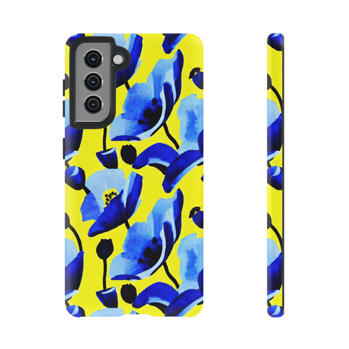 Vibrant Blue Floral Phone Case – A Perfect Fusion of Style and Protection