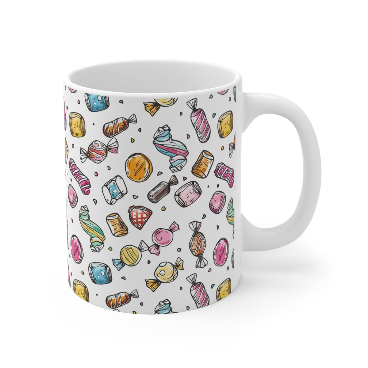 Colorful All-Over Candy Theme Coffee Mug Fun Ceramic Drinkware 313