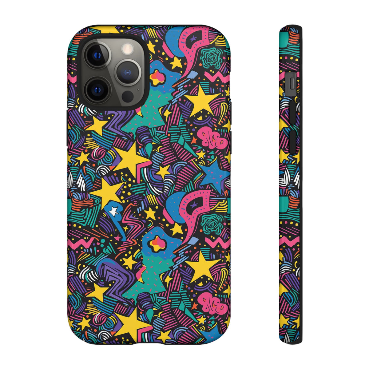 90s Themed Seamless Pattern Phone Case – Embrace Retro Style and Protection 227