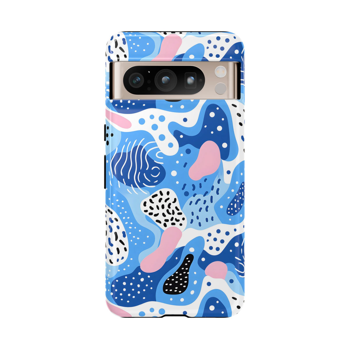 Abstract Baby Blue Memphis Design Phone Case – Sleek and Contemporary Artistry