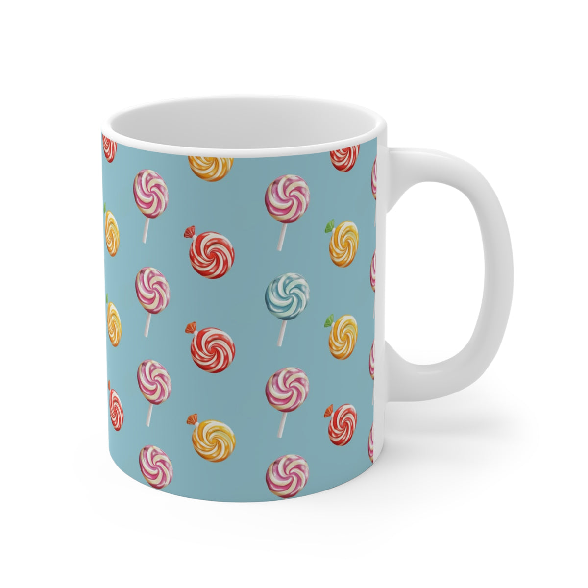 Colorful All-Over Candy Theme Coffee Mug Fun Ceramic Drinkware 276