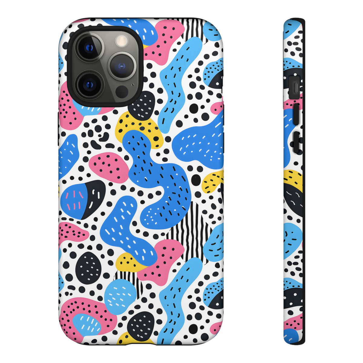 Abstract Baby Blue Memphis Design Phone Case – Sleek and Contemporary Artistry 2