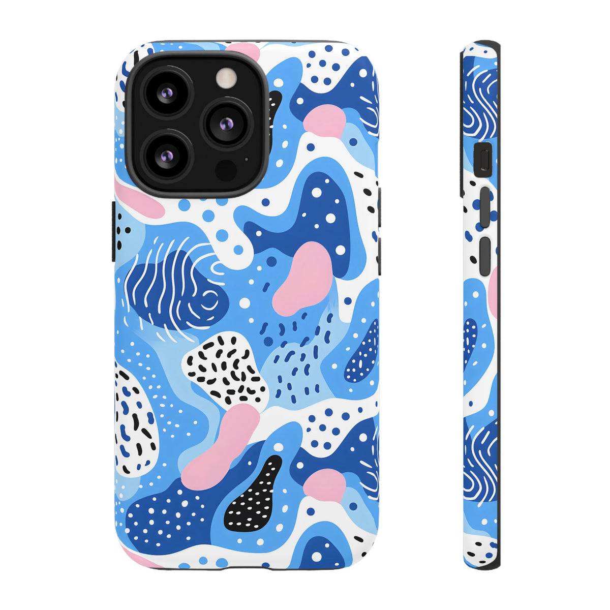 Abstract Baby Blue Memphis Design Phone Case – Sleek and Contemporary Artistry